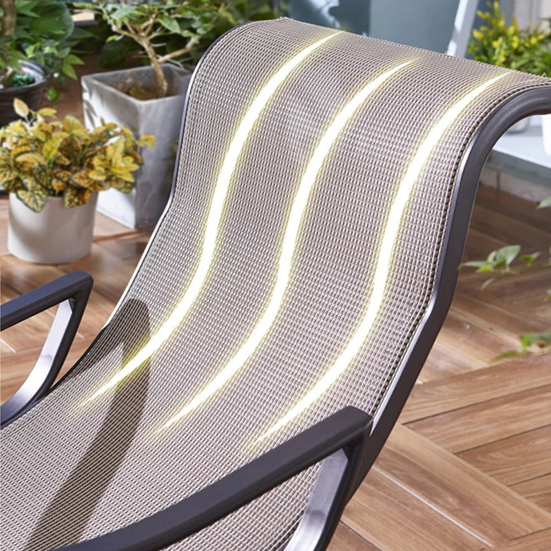 Taupe hedendaagse schommelstoel liggende spindel schommelstoel met accent voor veranda Clearhalo