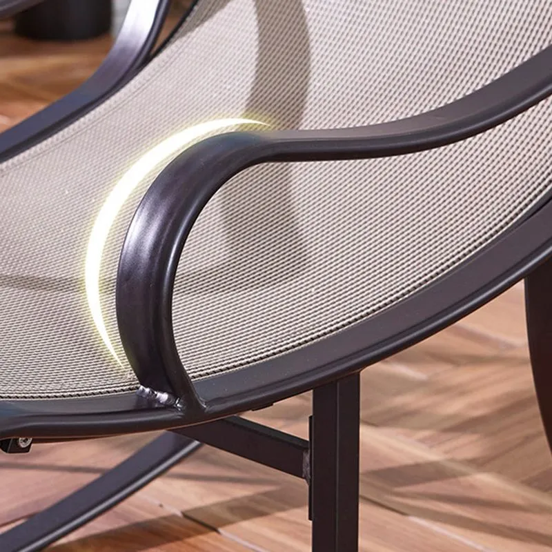 Taupe hedendaagse schommelstoel liggende spindel schommelstoel met accent voor veranda Clearhalo