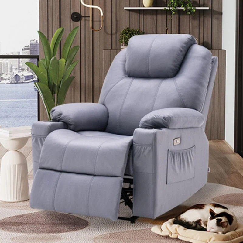 Thuisbioscoopfauteuil met metalen frame, draaibare schommelstoel met opbergruimte Clearhalo
