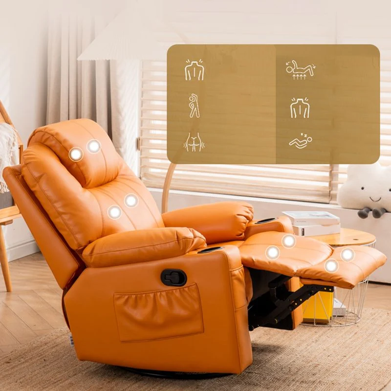 Thuisbioscoopfauteuil met metalen frame, draaibare schommelstoel met opbergruimte Clearhalo