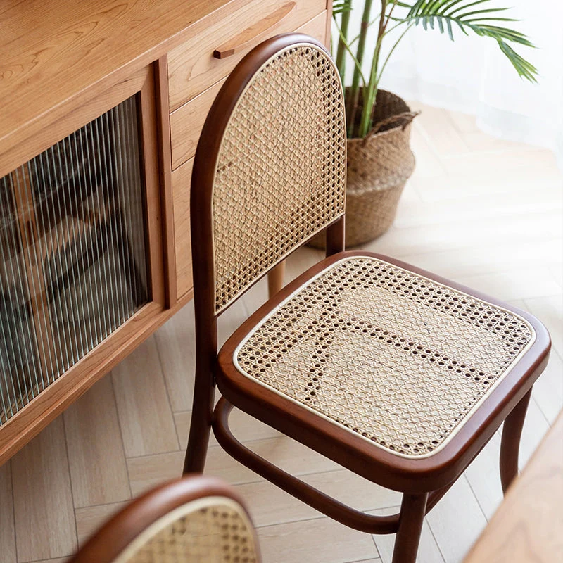 Traditionele bijzetstoel massief houten eetkamerstoel met open rug voor thuis Clearhalo