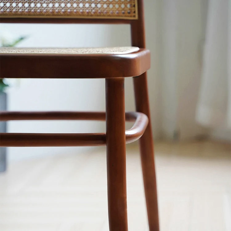 Traditionele bijzetstoel massief houten eetkamerstoel met open rug voor thuis Clearhalo