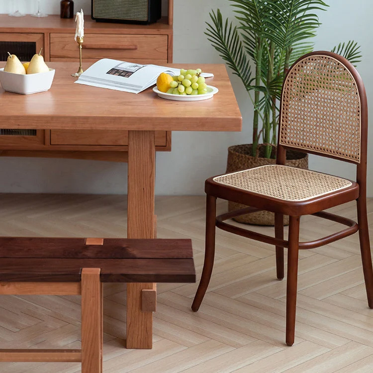 Traditionele bijzetstoel massief houten eetkamerstoel met open rug voor thuis Clearhalo