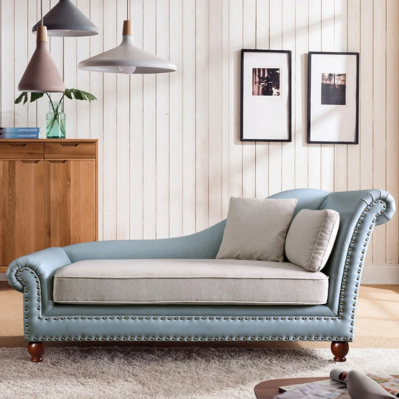 Traditionele chaise longue Chaise longue van kunstleer met armleuning Clearhalo