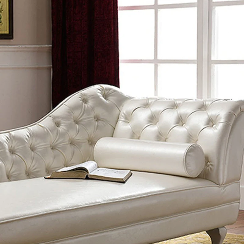 Traditionele Chaise Lounge-vloerstoel van echt leer met verzonken armen Clearhalo