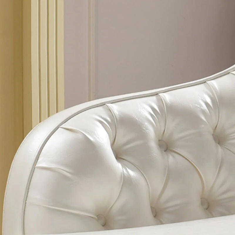 Traditionele Chaise Lounge-vloerstoel van echt leer met verzonken armen Clearhalo