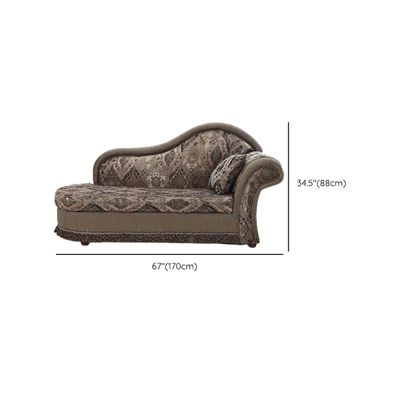 Traditionele eenarmige houten chaise uitlopende armen voor de woonkamer Clearhalo