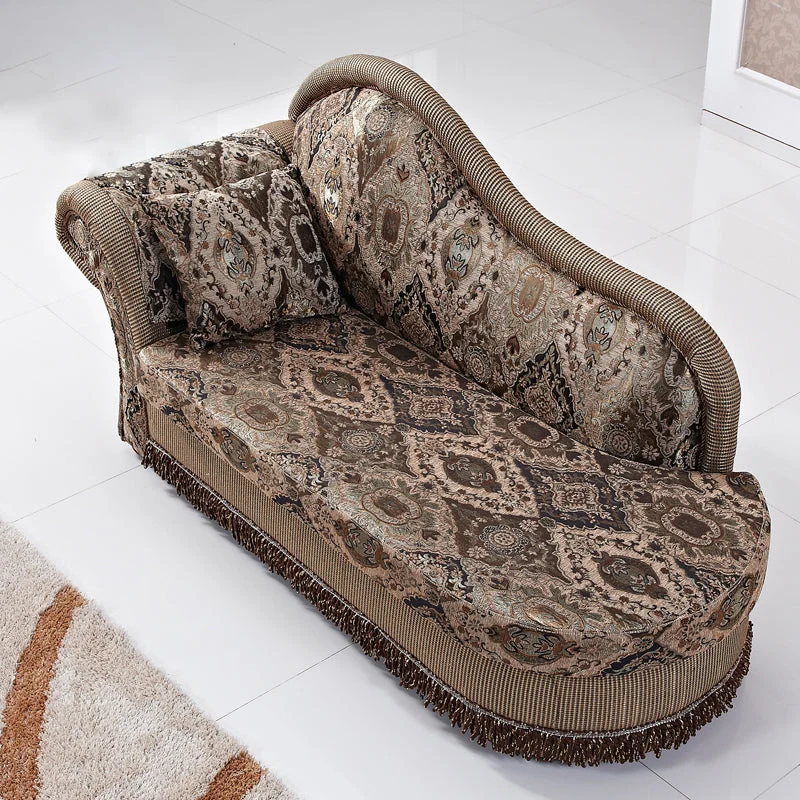 Traditionele eenarmige houten chaise uitlopende armen voor de woonkamer Clearhalo