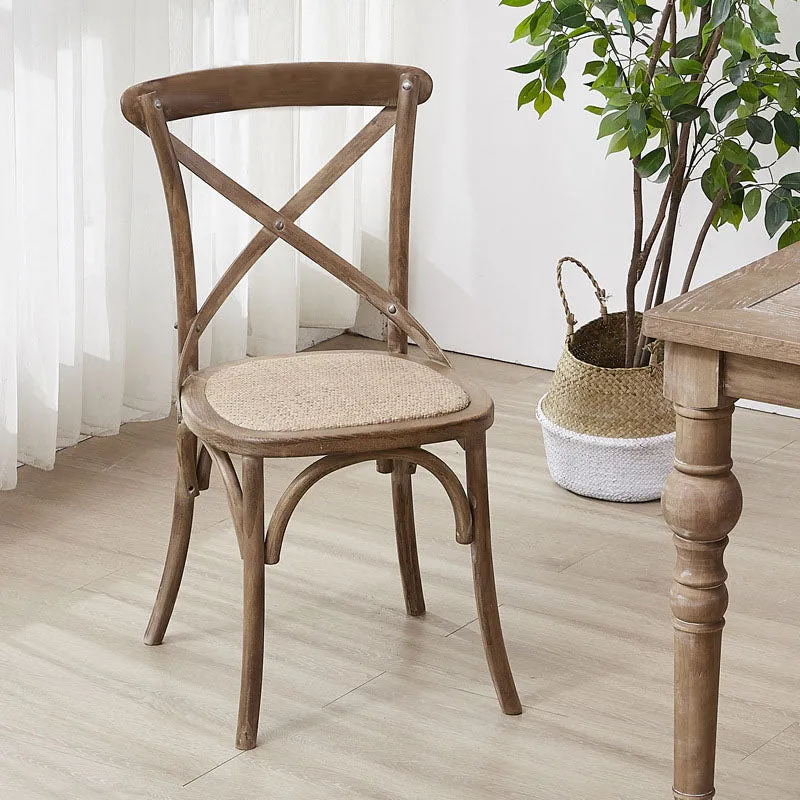 Traditionele houten keuken eetkamer stoel kruis achterkant stoel Clearhalo