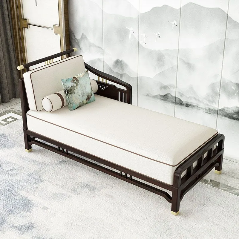 Traditionele katoenen chaise longue, slaapkamer, verzonken armchaise Clearhalo