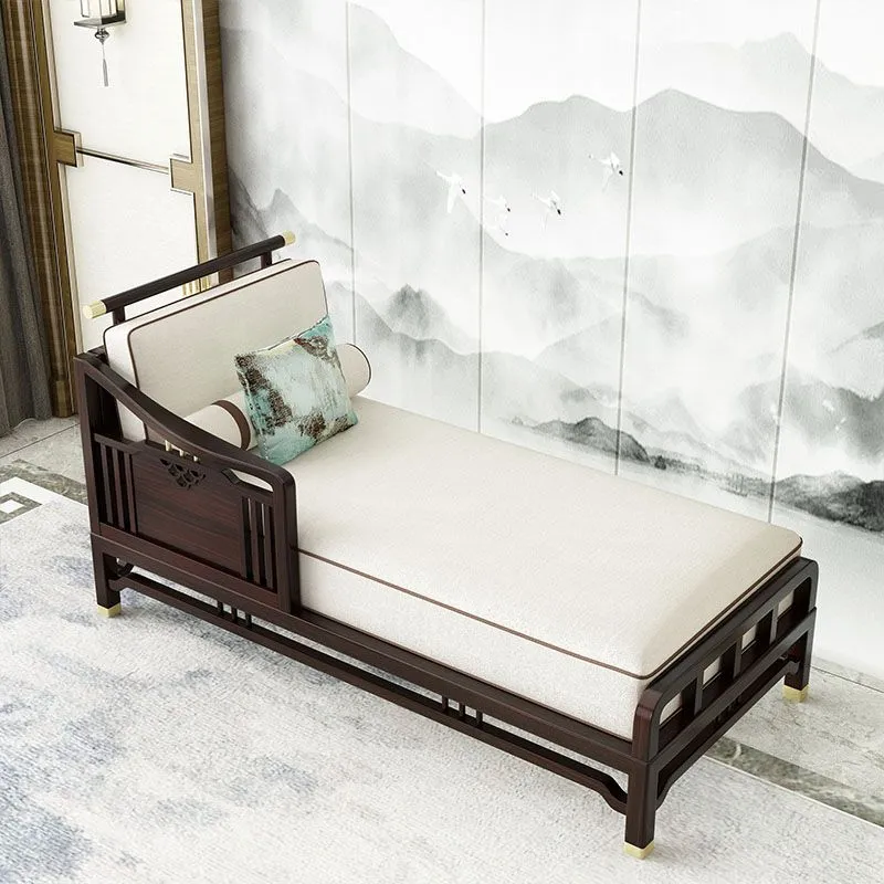Traditionele katoenen chaise longue, slaapkamer, verzonken armchaise Clearhalo