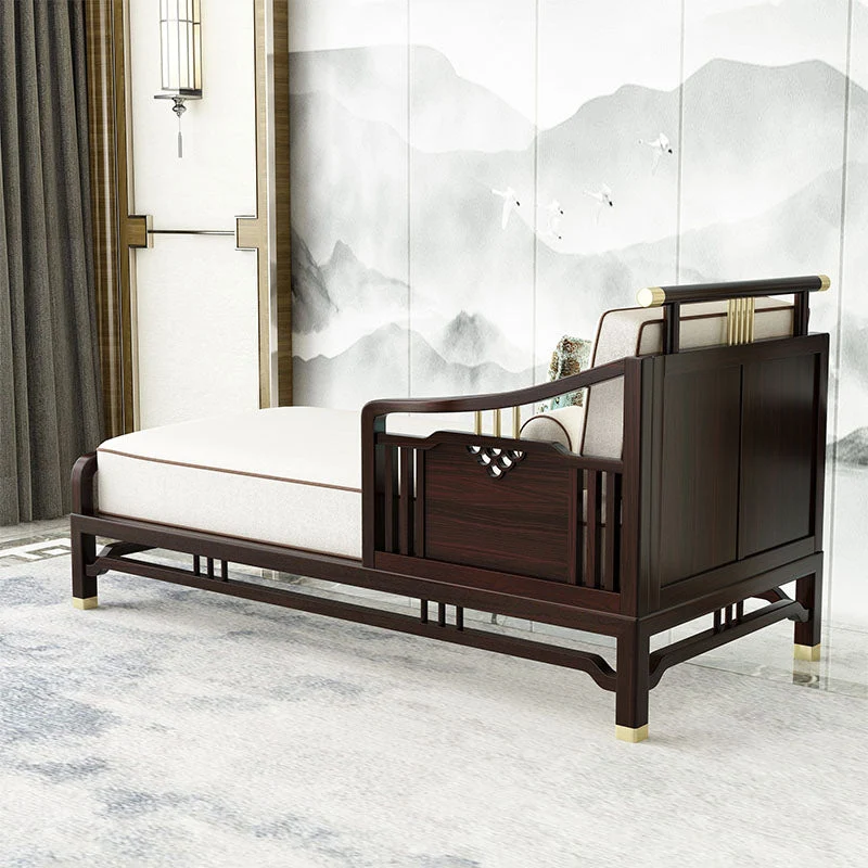 Traditionele katoenen chaise longue, slaapkamer, verzonken armchaise Clearhalo