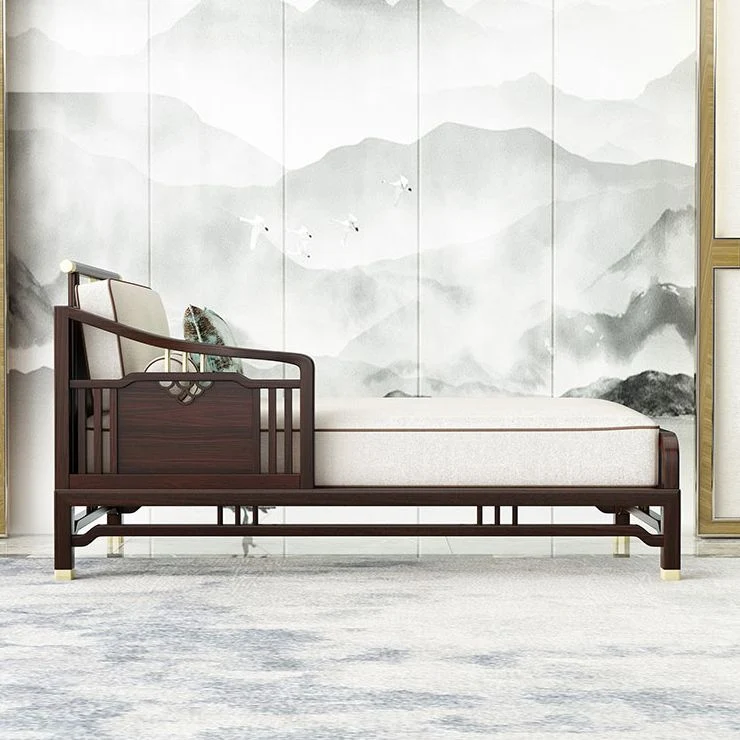 Traditionele katoenen chaise longue, slaapkamer, verzonken armchaise Clearhalo