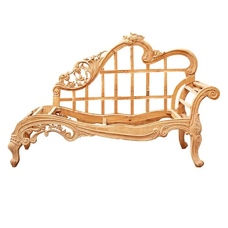Traditionele lederen stoel met één arm en gerolde armen Accent chaise Clearhalo