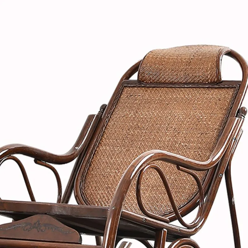 Vintage stijl houten vrije tijd luie fauteuil verstelbare lounge schommelstoel voor balkon Clearhalo