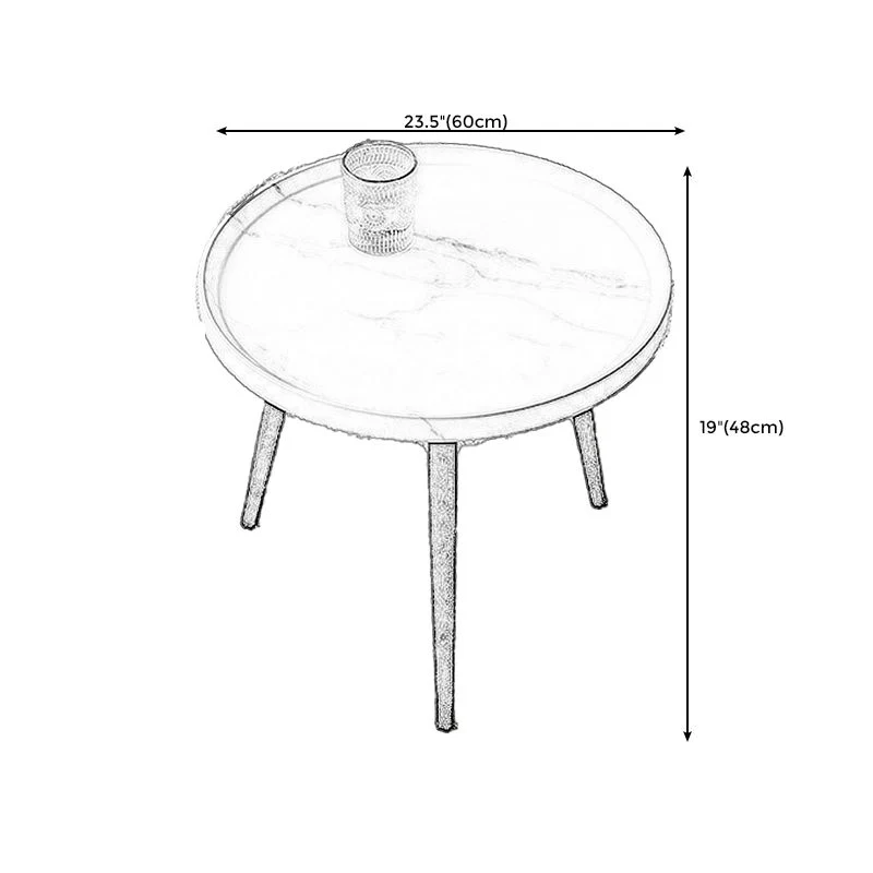 Vlekbestendig ovaal/rond houten bijzettafeltje, ijzeren bijzettafel met 4 poten Clearhalo