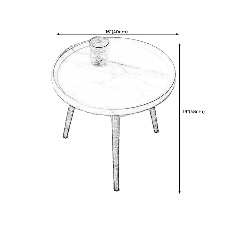 Vlekbestendig ovaal/rond houten bijzettafeltje, ijzeren bijzettafel met 4 poten Clearhalo