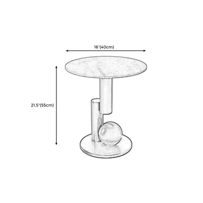 Voetstuk Basis Ontwerp Rotsplaat Tafelblad Zwart Goud/grijs/wit Ronde Bijzettafel Clearhalo