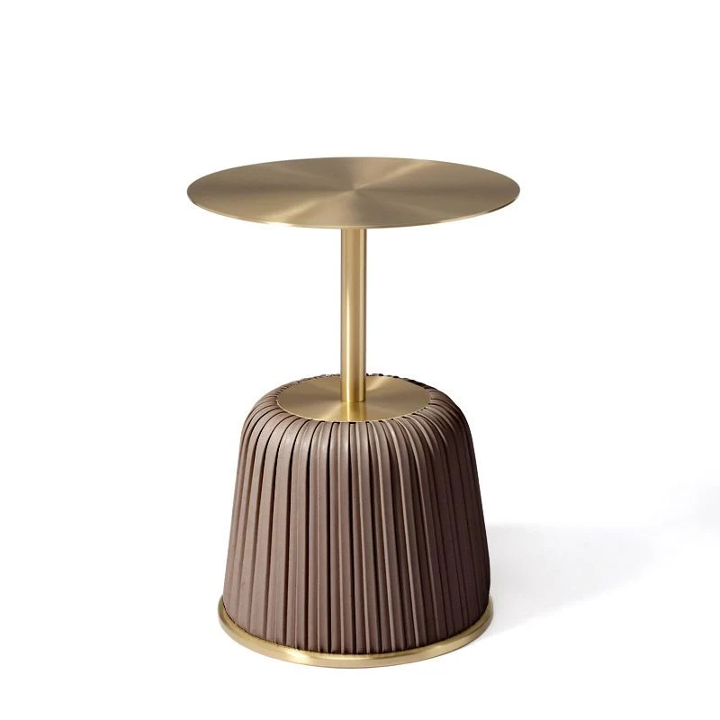 Voetstuk bijzettafel Moderne ronde bijzettafel voor de woonkamer Clearhalo
