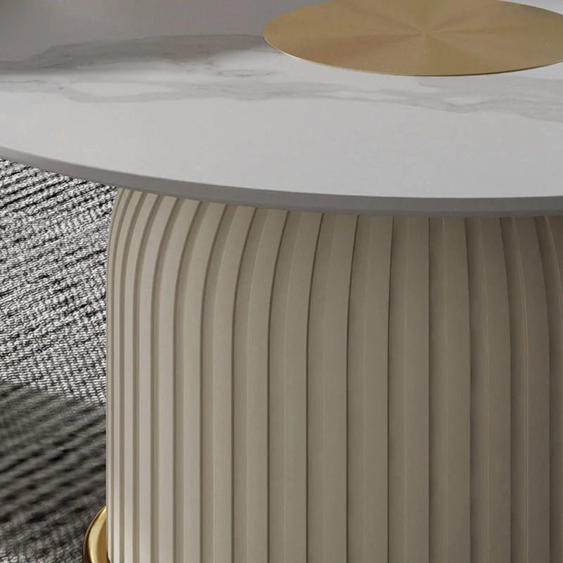 Voetstuk bijzettafel Moderne ronde bijzettafel voor de woonkamer Clearhalo