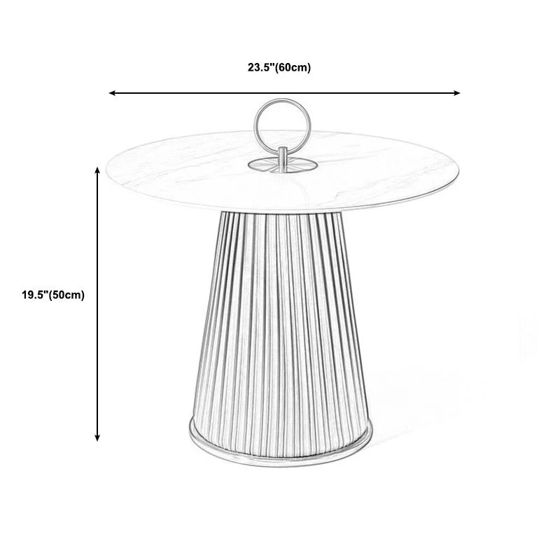 Voetstuk bijzettafel Moderne ronde bijzettafel voor de woonkamer Clearhalo