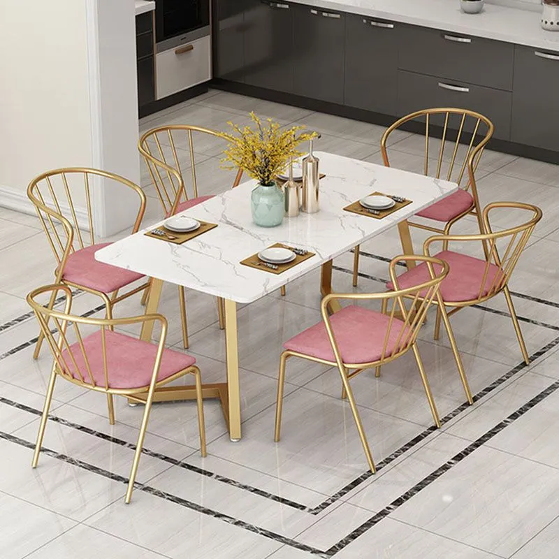 Windsor stoelen aan de achterkant Scandinavische stijl, gestoffeerde armloze eetkamerstoelen Clearhalo