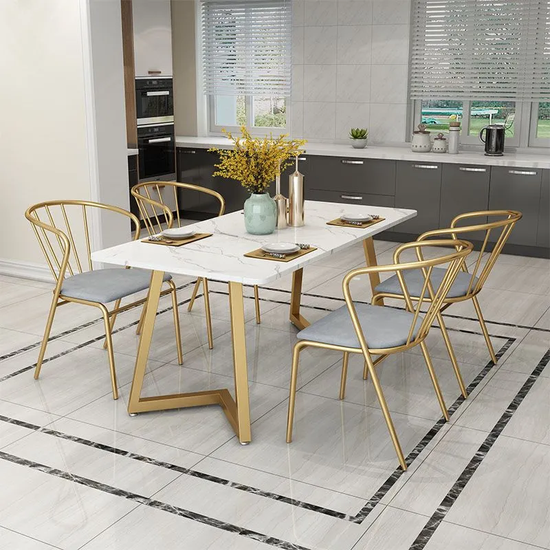 Windsor stoelen aan de achterkant Scandinavische stijl, gestoffeerde armloze eetkamerstoelen Clearhalo