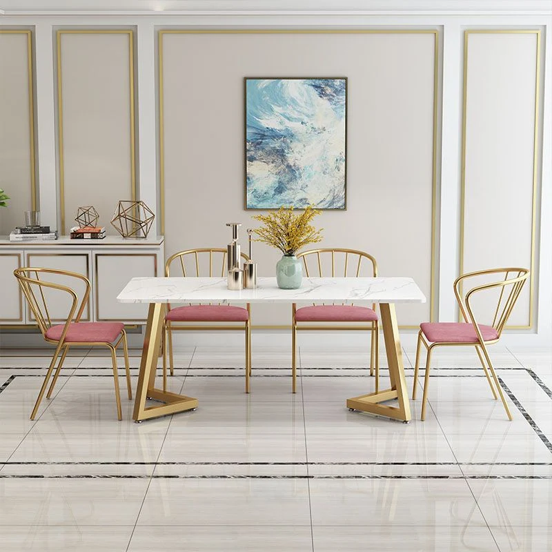Windsor stoelen aan de achterkant Scandinavische stijl, gestoffeerde armloze eetkamerstoelen Clearhalo