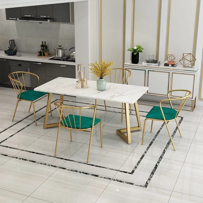 Windsor stoelen aan de achterkant Scandinavische stijl, gestoffeerde armloze eetkamerstoelen Clearhalo