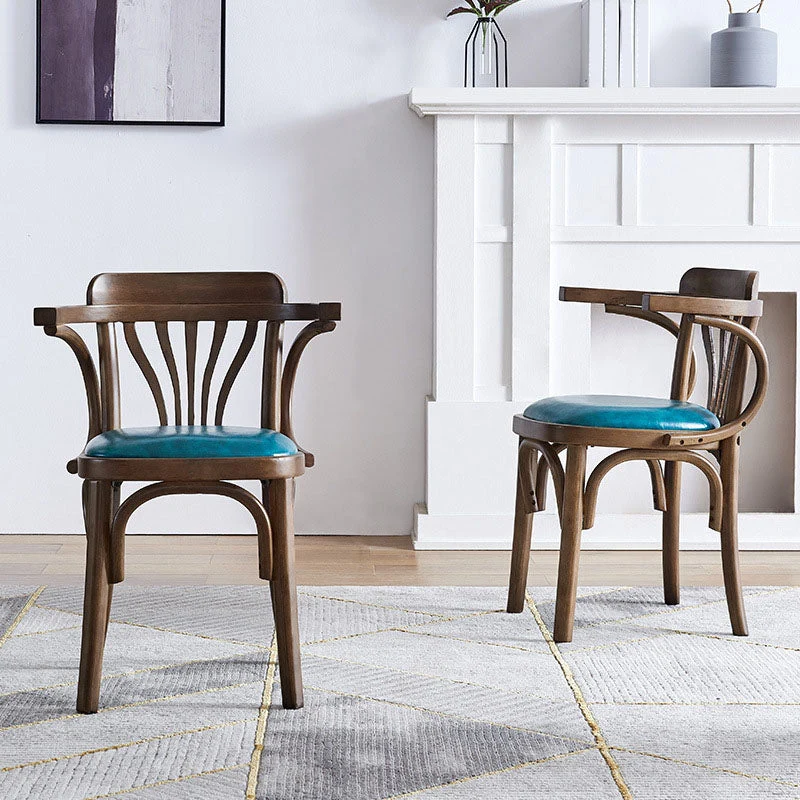 Windsor-rugstoel Traditionele houten eetkamer-keukenkamer-fauteuil Clearhalo