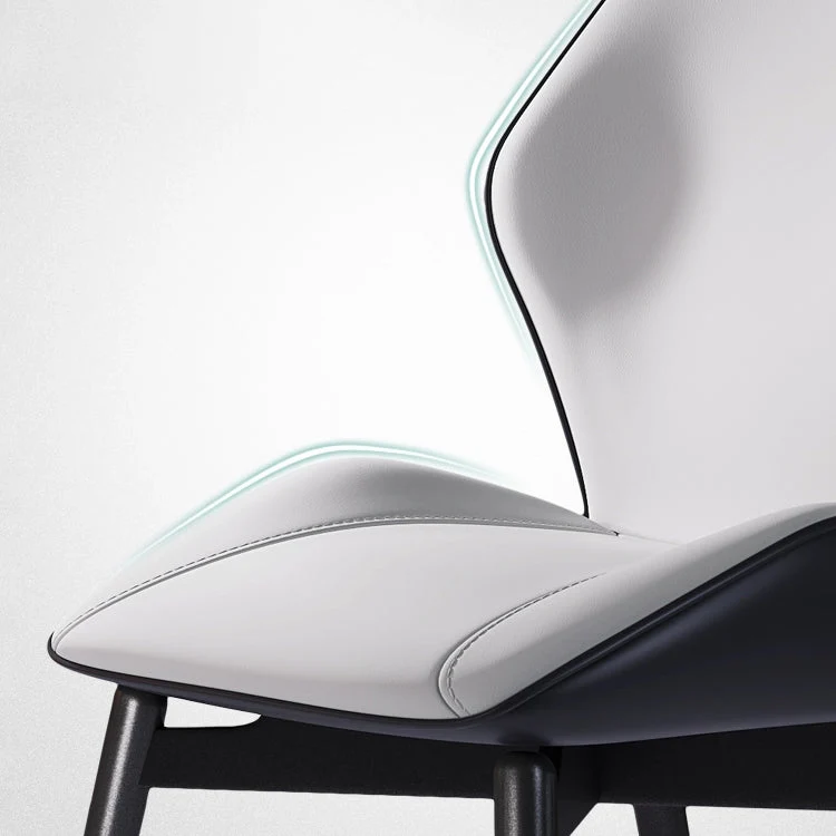Wingback armloze eetkamerstoelen Moderne kunstleer eetkamerstoel Clearhalo