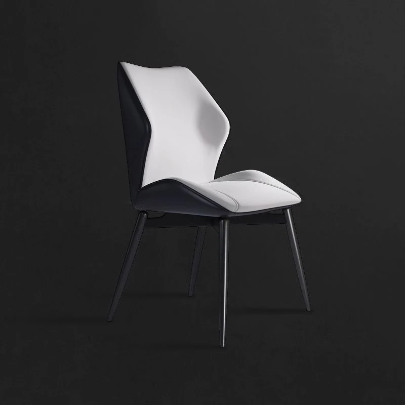 Wingback armloze eetkamerstoelen Moderne kunstleer eetkamerstoel Clearhalo