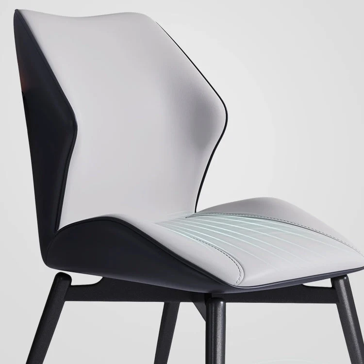 Wingback armloze eetkamerstoelen Moderne kunstleer eetkamerstoel Clearhalo