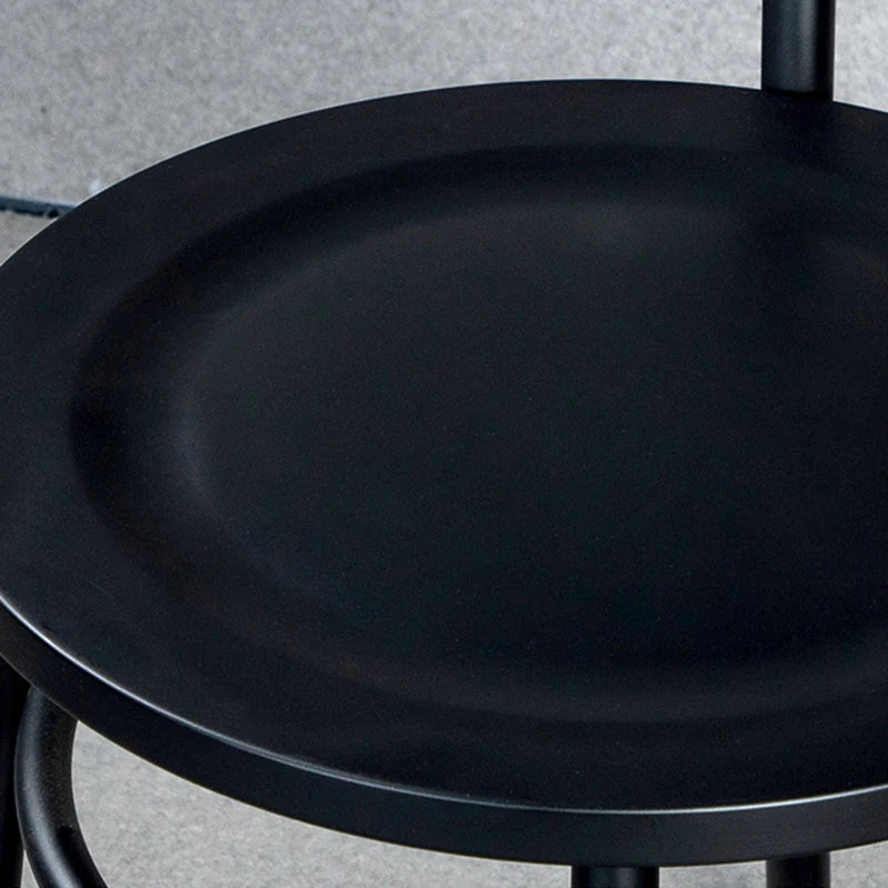 Witte en zwarte eetkamerstoelen Industriële ijzeren armloze eetkamerstoel Clearhalo