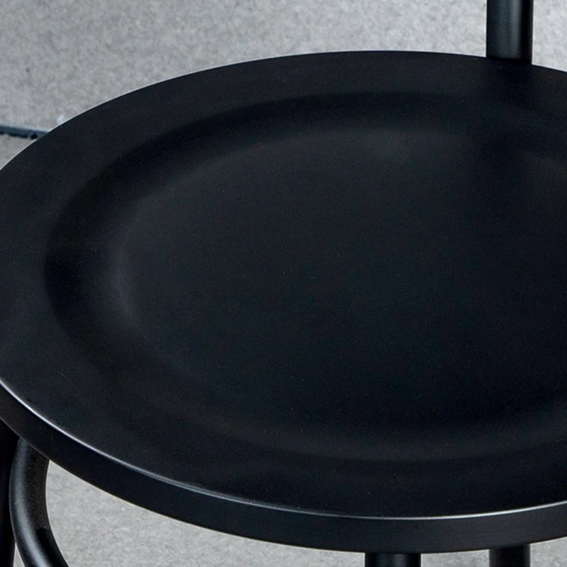 Witte en zwarte eetkamerstoelen Industriële ijzeren armloze eetkamerstoel Clearhalo
