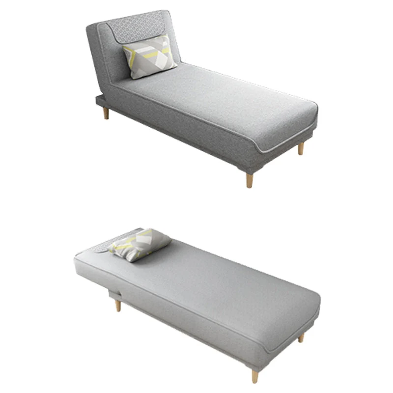 Woonkamer Armloze chaise longue Moderne chaise longue met linnen bekleding Clearhalo