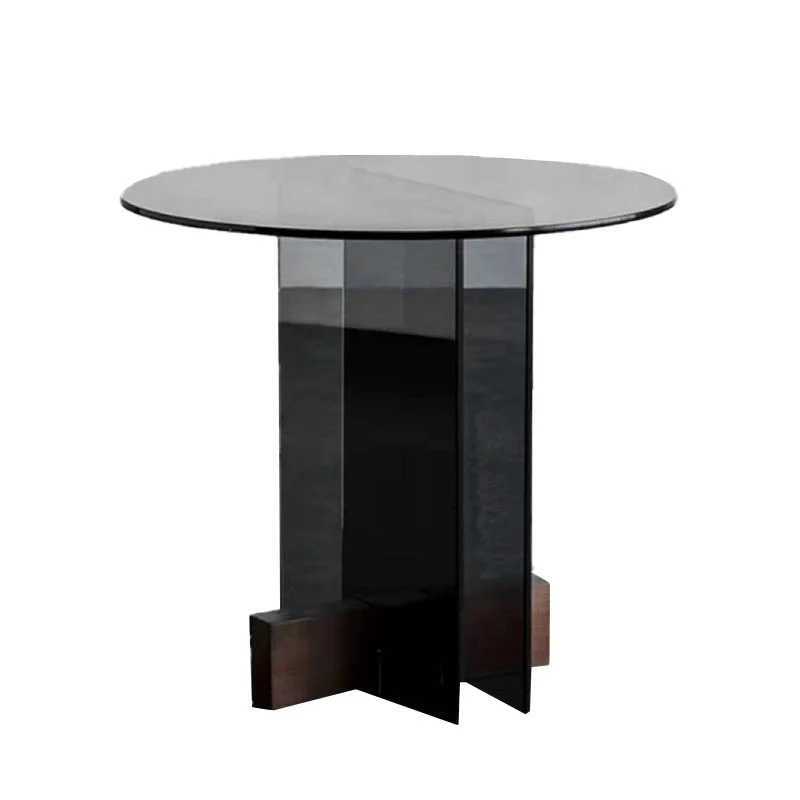 Woonkamer bijzettafel modernistische ronde abstracte glazen bijzettafel Clearhalo