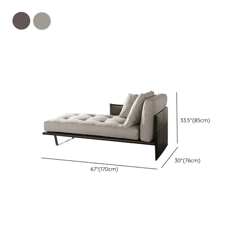 Woonkamer chaise vierkante armleuning moderne chaise longue met stoffering Clearhalo