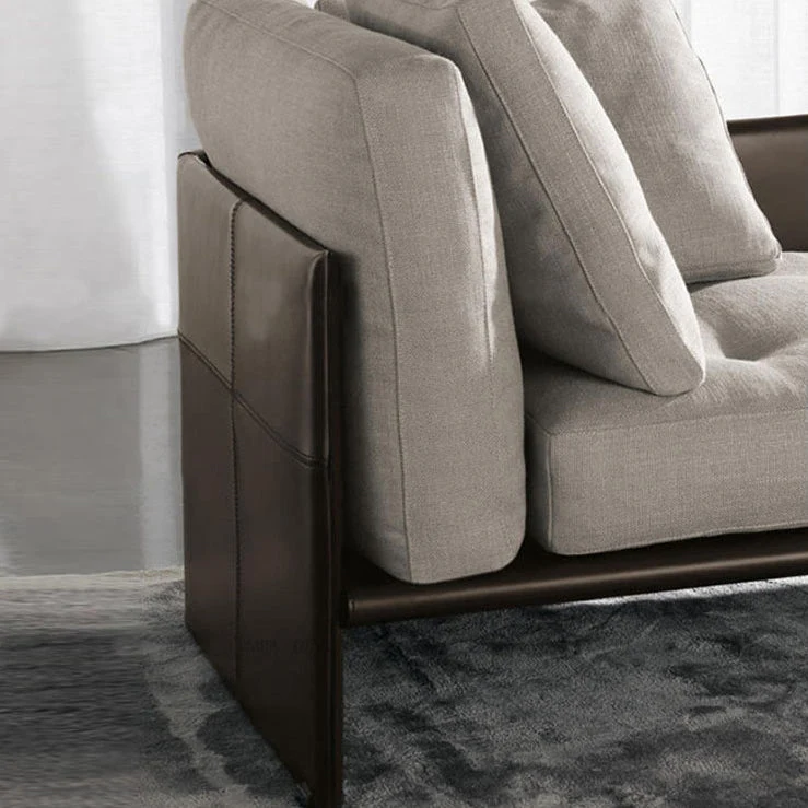 Woonkamer chaise vierkante armleuning moderne chaise longue met stoffering Clearhalo