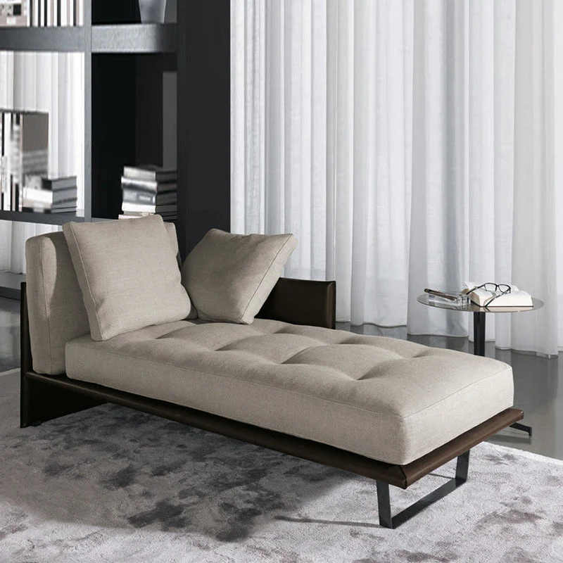 Woonkamer chaise vierkante armleuning moderne chaise longue met stoffering Clearhalo