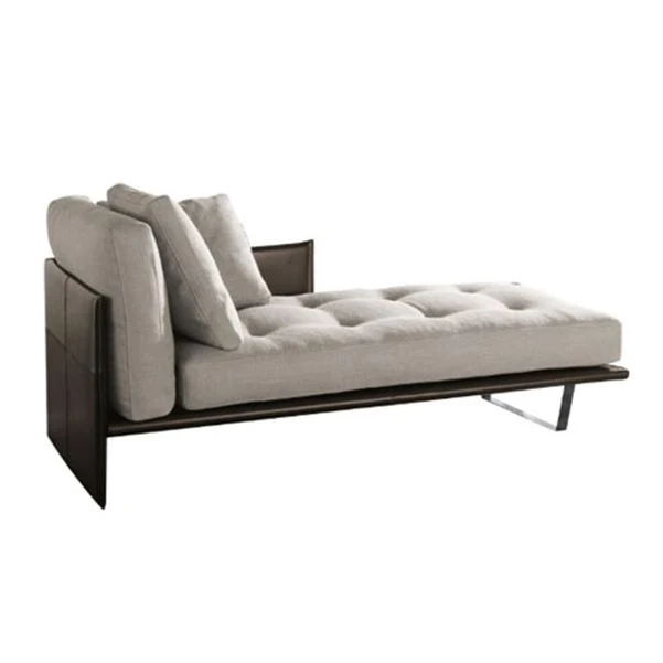 Woonkamer chaise vierkante armleuning moderne chaise longue met stoffering Clearhalo