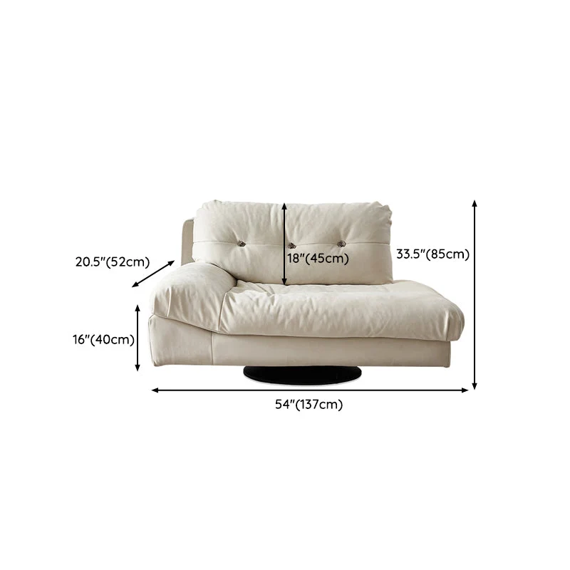 Woonkamer witte chaise vierkante armleuning moderne chaise longue met stoffering Clearhalo