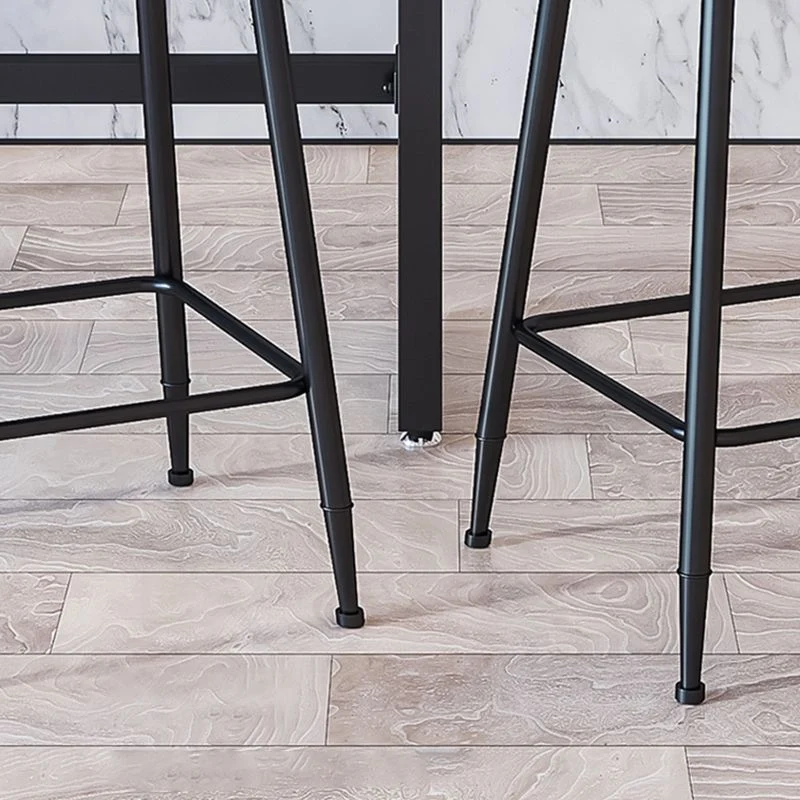 Zwart gestoffeerde tegenkrukken Scandinavische barkrukken met lage rugleuning (set van 3) Clearhalo
