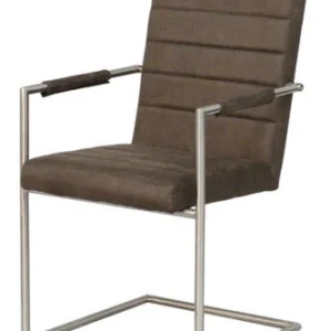 CSW Dinner Stoel Model 1.9 armstoel met sledepoot en gestikte rugleuning 60x52x86 cm
