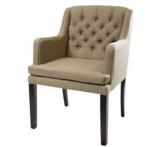 CSW Isabella comfortabele stoel met koloniaal eiken poten, armhoogte 67 cm