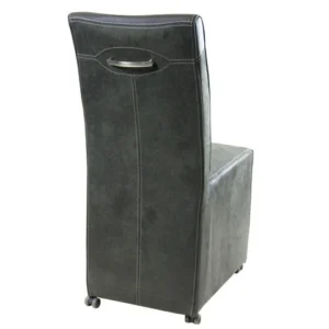 CSW Xala stoel met hoge rug, parketwielen, PU top en RVS handgreep