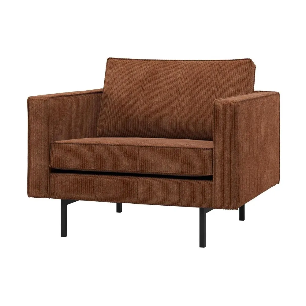 WOOOD Rodeo fauteuil ribstof Roestbruin De Eekhoorn