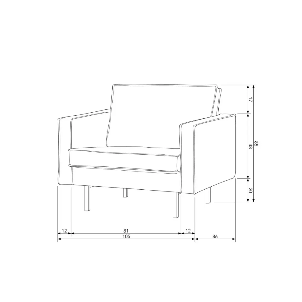 WOOOD Rodeo fauteuil velvet Antraciet De Eekhoorn