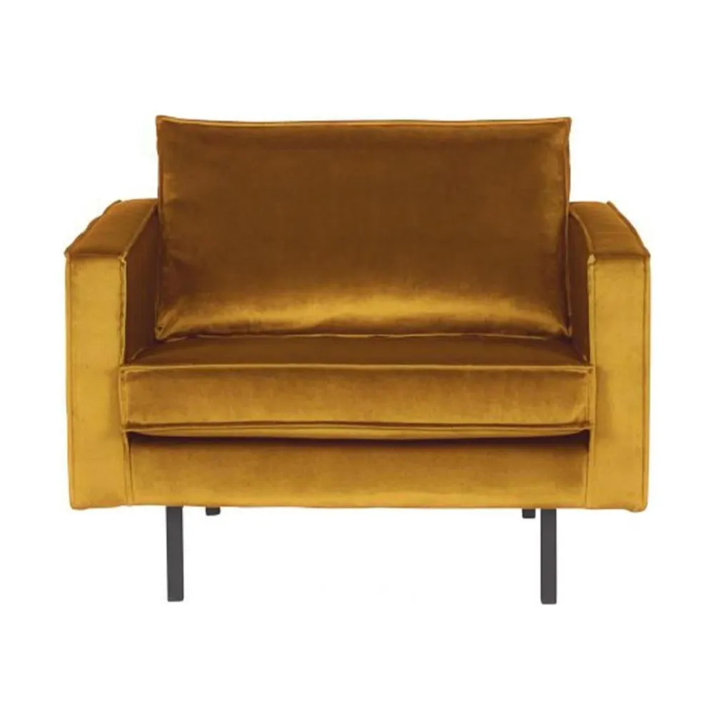 WOOOD Rodeo fauteuil velvet Okergeel De Eekhoorn