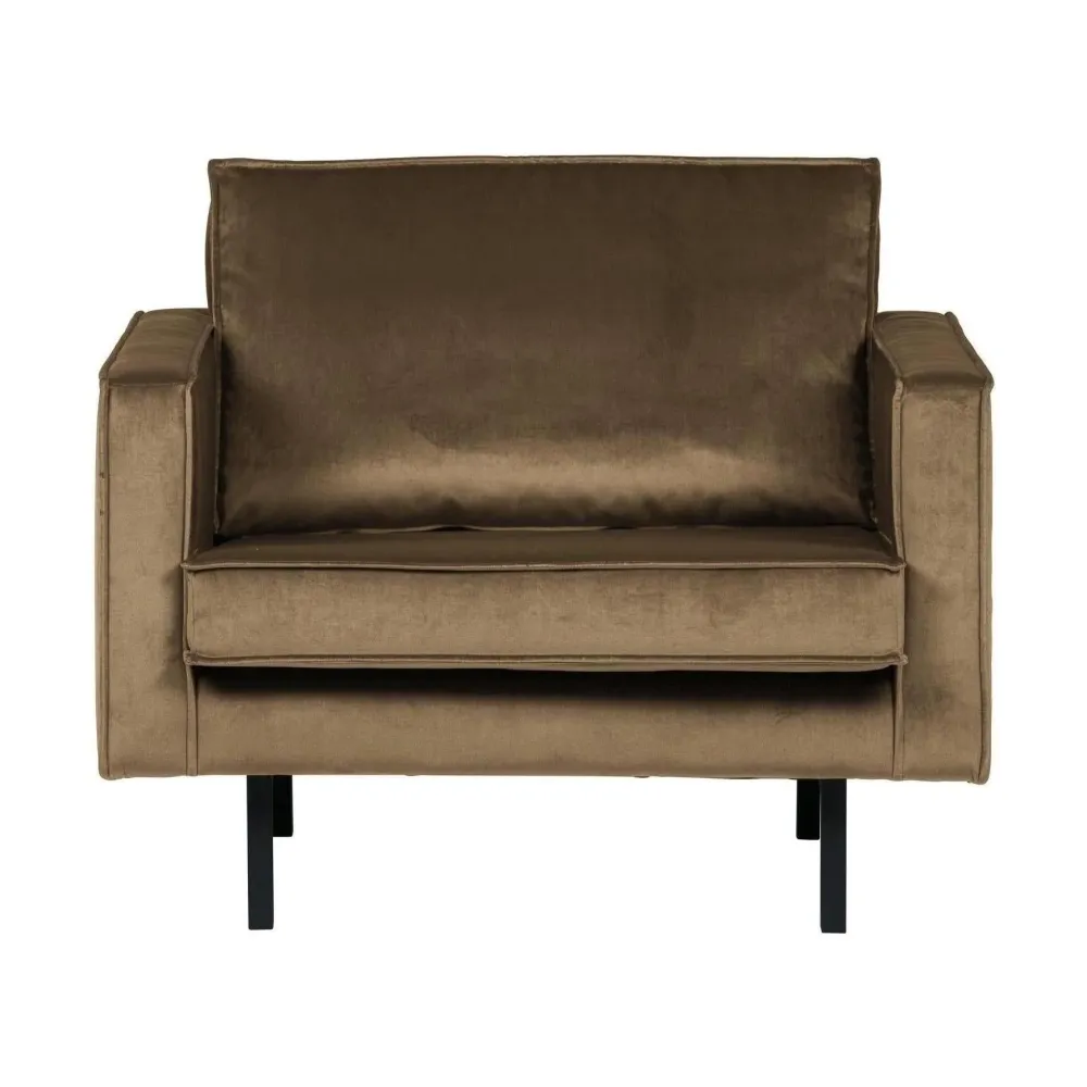 WOOOD Rodeo fauteuil velvet Taupe De Eekhoorn